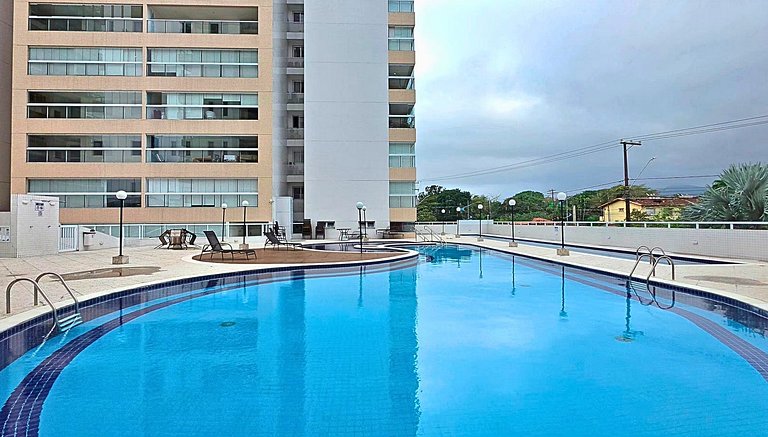 Apto varanda gourmet vista mar e serra. Ar cond.