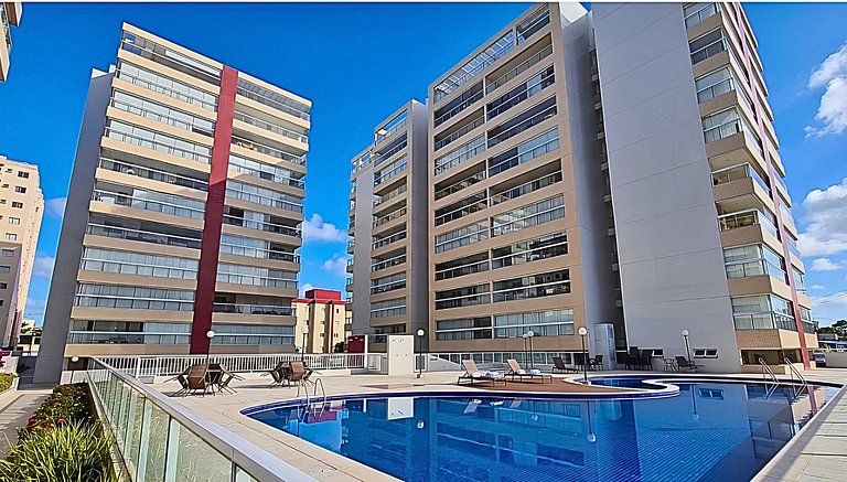 Apto varanda gourmet vista mar e serra. Ar cond.